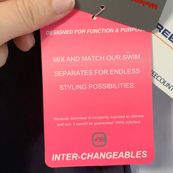 Free Country Interchangeable Skirted Swimwear Bottom NWT Womens XL Steel Fuchsia - Picture 4 of 8